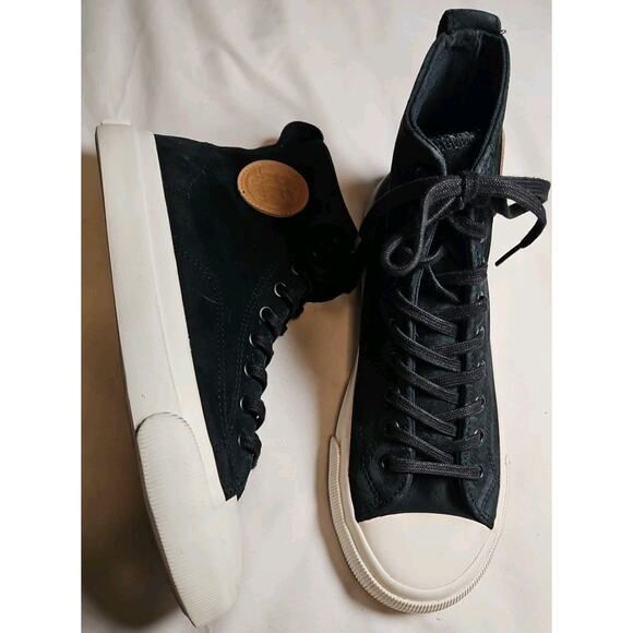 PF Flyers Center Hi Mens Size 7 / Women’s 8.5 Black Canvas High Top Sneakers - Picture 1 of 9